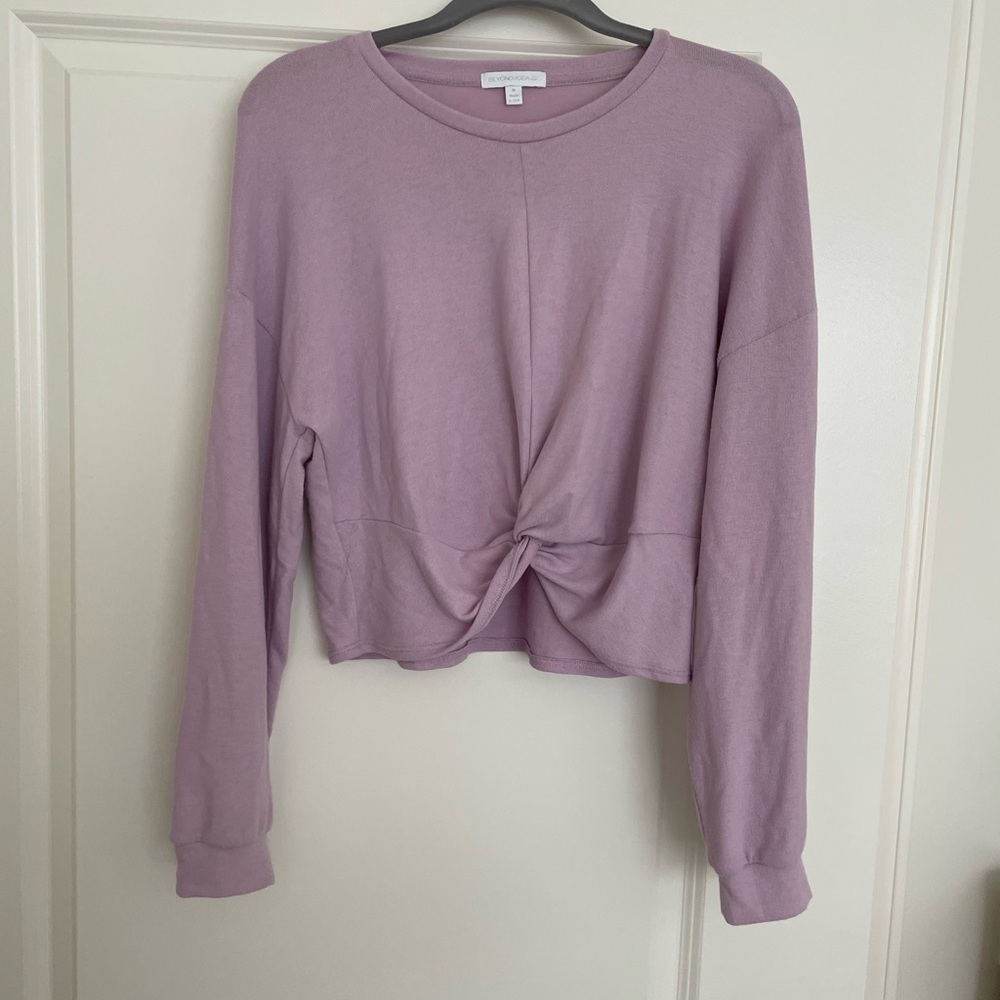 Beyond Yoga Lilac Twist Front Sweatshirt